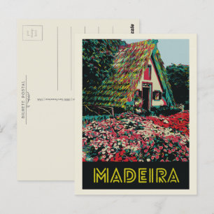Madeira typische huisillustratie Portugal Briefkaart