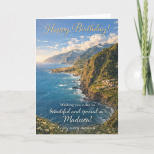 Madeira Verjaardagskaart – Schitterend Kust Portug Kaart