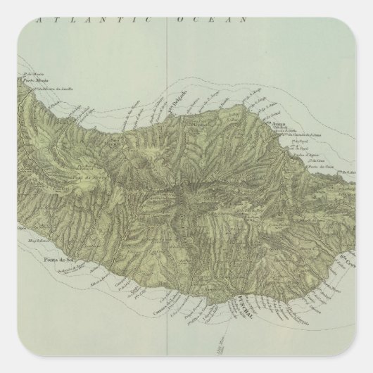 Madeira Vierkante Sticker (Voorkant)