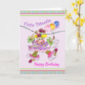 Madeleine de Circus Monkey Birthday Card Kaart (Gele Bloem)
