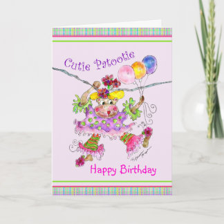 Madeleine de Circus Monkey Birthday Card Kaart