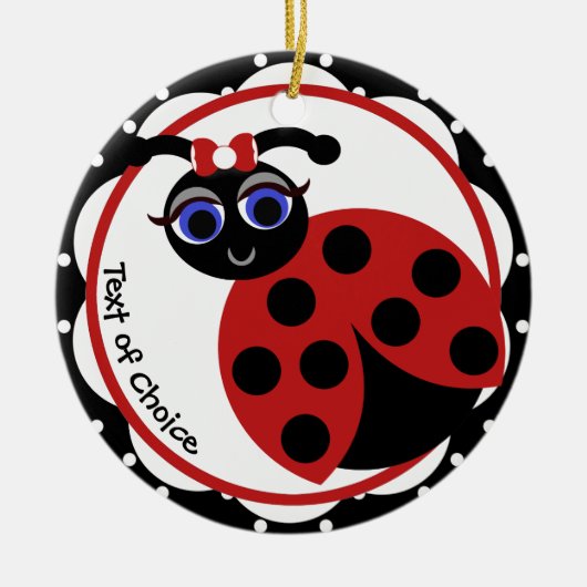 Madeleine Toon LadyBug Curves Keramisch Ornament (Voorkant)