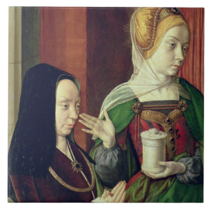 Madeleine van Bourgogne, voorgesteld door St. Mary Tegeltje