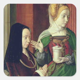 Madeleine van Bourgogne, voorgesteld door St. Mary Vierkante Sticker