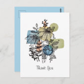 Madeliefje Doodle In Inkt En Waterverf Ansichtkaar Briefkaart (Voorkant / Achterkant)