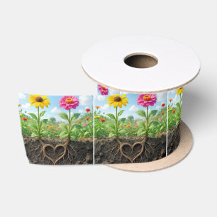 Madeliefje en Zinnia Wortel Hart in Tuin Lint