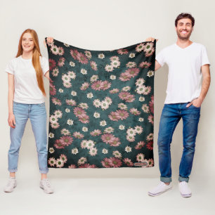 Madeliefje fluistert Pasteltuin Blauwgroene achter Fleece Deken