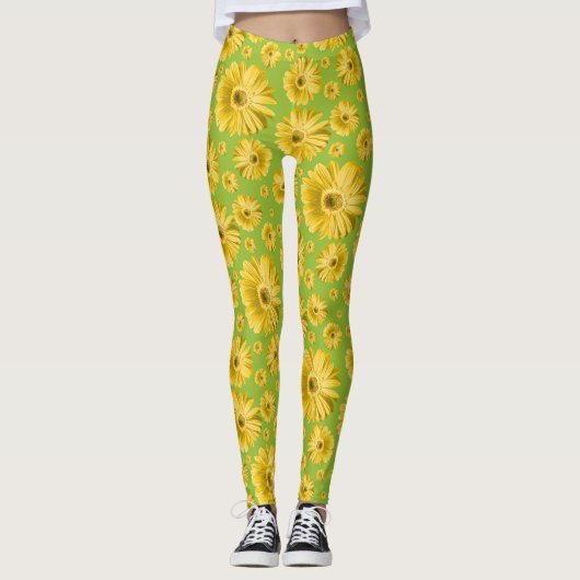 Madeliefje Geel Leggings (Voorkant)