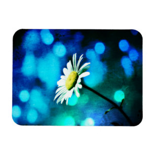 Madeliefje in blauw en groen licht magneet
