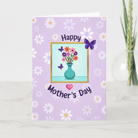 Madeliefje Lavendel Patroonkaart Kaart (Voorkant)