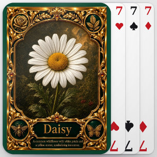 Madeliefje, met juwelen versierde erfstuk kunst pokerkaarten