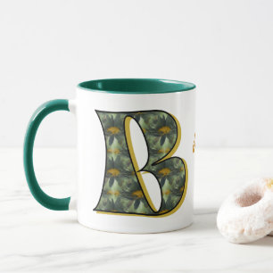 Madeliefje Monogram Initiaal B Gepersonaliseerd Mok