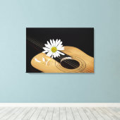 Madeliefje op gitaar canvas afdruk (Insitu (Houten vloer))