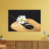 Madeliefje op gitaar canvas afdruk (Insitu (Woonkamer))