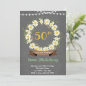 Madeliefje thema uitnodiging (Staand voorkant)