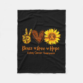 Madeliefje vrede liefde hoop nierkanker bewustzijn fleece deken