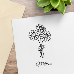 Madeliefjes Aangepaste Naam Rubberstempel