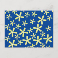 Madeliefjes Bloem Illustratie Geel en Blauw