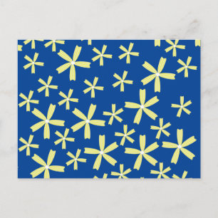 Madeliefjes Bloem Illustratie Geel en Blauw Briefkaart