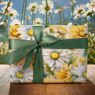 Madeliefjes Bloemachtige Botercrème Tuin Elegant Cadeaupapier