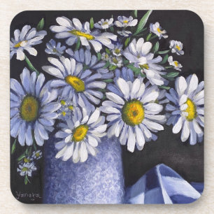 Madeliefjes bloemen harde plastic onderzetters