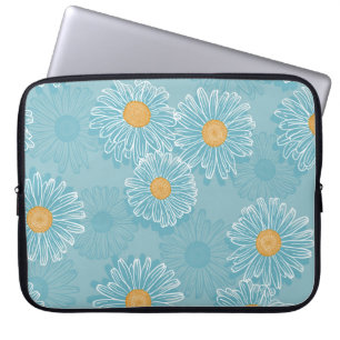 madeliefjes: bloemencontourpatroon. laptop sleeve