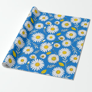 Madeliefjes bloempatroon cadeaupapier
