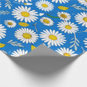 Madeliefjes bloempatroon cadeaupapier (Hoek)