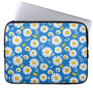 Madeliefjes bloempatroon laptop sleeve