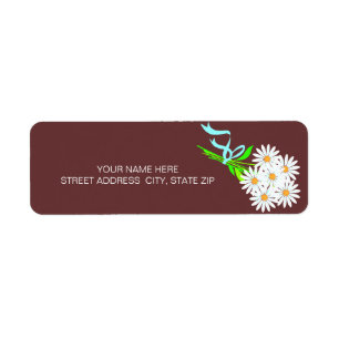 Madeliefjes Boeket Adres Verzendlabels Etiket