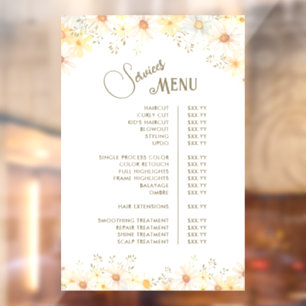 Madeliefjes Diensten Menu Raamsticker