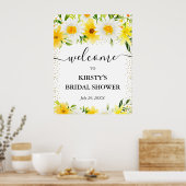 Madeliefjes en Gele Bloemen Bruidsshower Welkom Poster (Keuken)