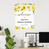 Madeliefjes en Gele Bloemen Bruidsshower Welkom Poster (Thuiskantoor)