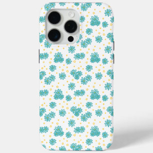 Madeliefjes en Stippen - Turquoise en Geel  iPhone 15 Pro Max Hoesje