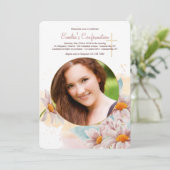 Madeliefjes Foto Uitnodiging (Staand voorkant)