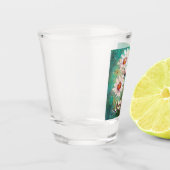 Madeliefjes Impressionistische Bloemen Teal Persoo Shot Glas (Links)