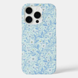 Madeliefjes in wit en blauw op zee glas iPhone 16 pro hoesje