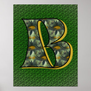 Madeliefjes Monogram Initiaal B Poster