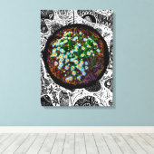 Madeliefjes op de weide. Abstract Frame Canvas Afdruk (Insitu (Houten vloer))