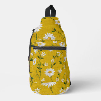 Madeliefjes op een Gele Achtergrond Sling Bag