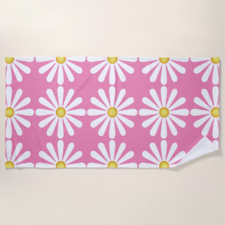 Madeliefjes op roze badhanddoek
