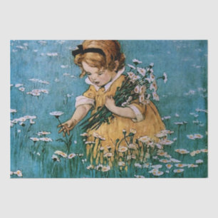 Madeliefjes plukken door Jessie Willcox Smith Tissuepapier