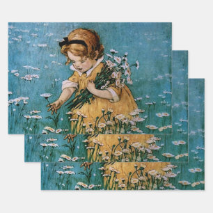 Madeliefjes plukken van Jessie Willcox Smith Inpakpapier Vel