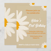 Madeliefjes uitnodiging madeliefjes verjaardagska (Voorkant / Achterkant)