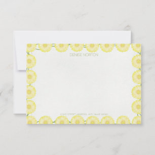 Madeliefjesketting Gele Gerbera Notitiekaart Kaart