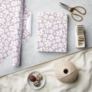 Madeliefjespatroon Groovy Preppy Bloemstuk Retro L Cadeaupapier