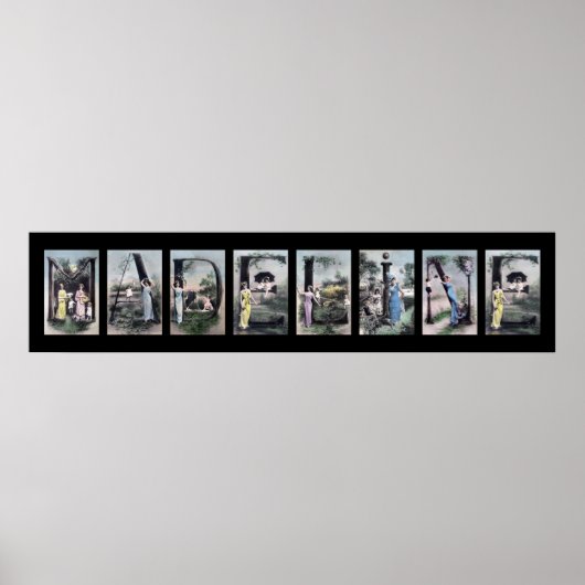 MADELINE  Alfabet Letter Name Art Poster (Voorkant)