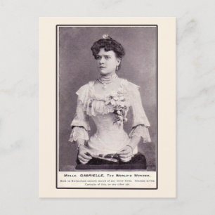 Mademoiselle Gabrielle De halve vrouw, op kaarten