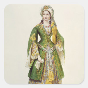 Mademoiselle Rachel als Roxane in Bajazet Vierkante Sticker