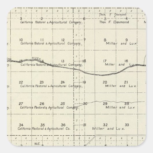 Madera County Vierkante Sticker (Voorkant)